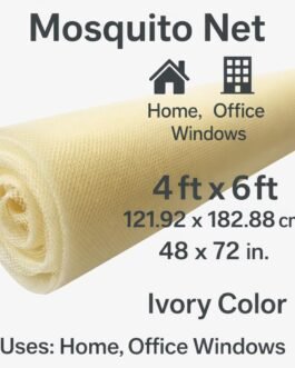 Yellow Mosquito Net for Windows 4×6 Feet | Heavy-Duty Fiberglass Mesh | DIY Self-Adhesive Window Insect Screen | Fine Mesh Fly & Bug Protector for Home, Kitchen, Balcony & Office