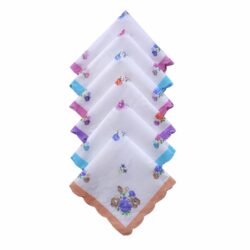 Handkerchief for Women | Soft Absorbent Ladies Cotton Hanky | Cute Girls Handkerchief for Daily Use | Reusable Pocket Rumal for Women & Girls | Pack of 6