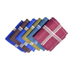 Men's Cotton Handkerchief (Pack of 6) – Soft Absorbent Cotton Rumal | Large 22x22 Inch Reusable Pocket Hanky | Colorful Daily Use Handkerchief for Men dasti