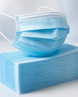ZX 100-Pack Disposable Face Masks, 3-Layer Blue Protective Mask with Nose Clip & Elastic Ear Loops