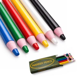 Marker Pencils for Sewing & Tailoring – Vibrant Colors Self Peel Marker Pencil Set | Non-Smudge Fabric, Paper & Craft Marking Pencils | Easy Peel Paper Wrapped Pencils Pack of 12